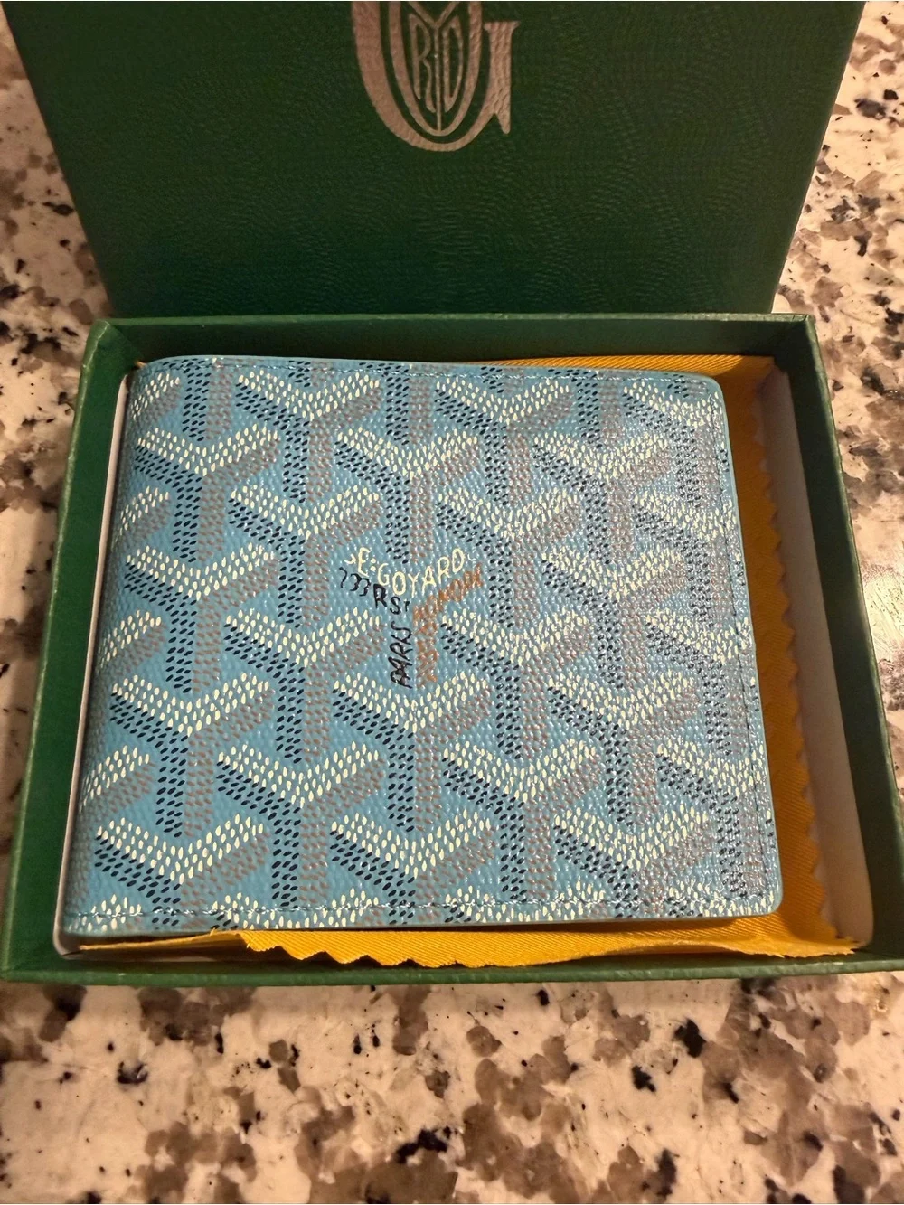 Light Blue Card & Key Holder with Signature Pattern